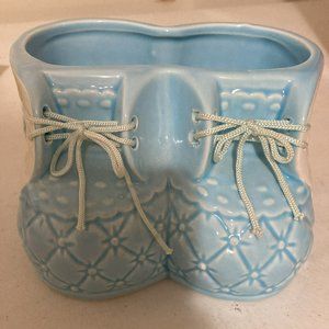 Ceramic cute baby booties - decoration/planter